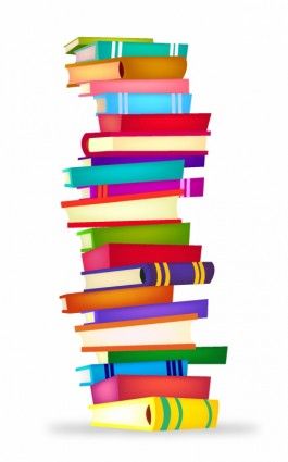 Graphic drawing of a pile of books