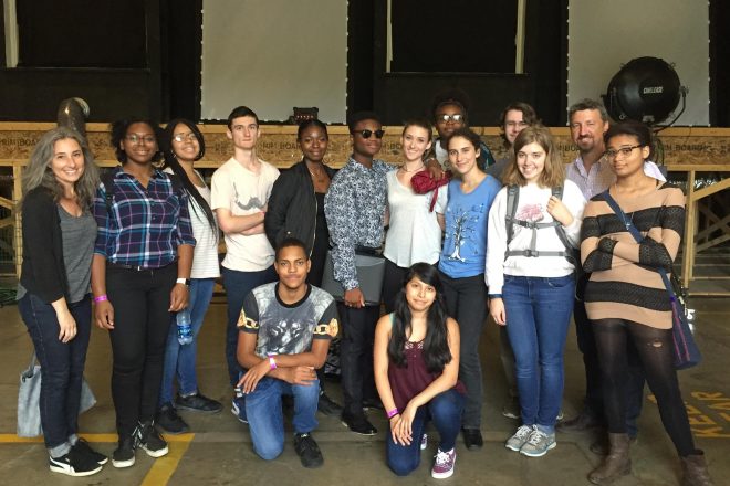 Photograph of Baltimore School for the Arts students touring the House of Cards set