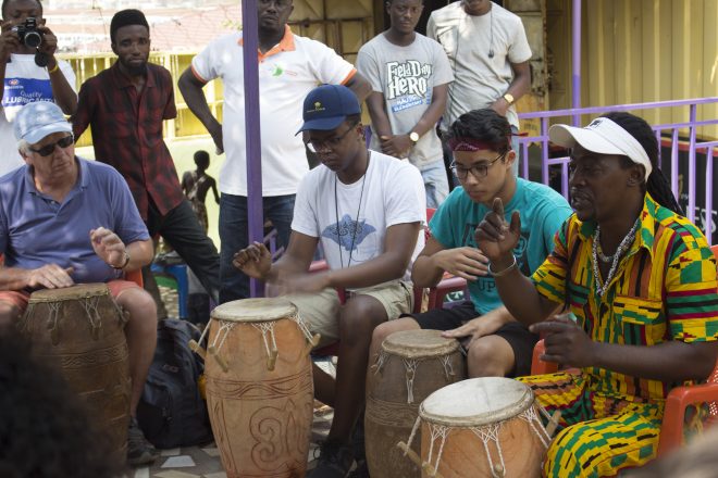 Photograph of Baltimore School for the Arts students visiting Ghana