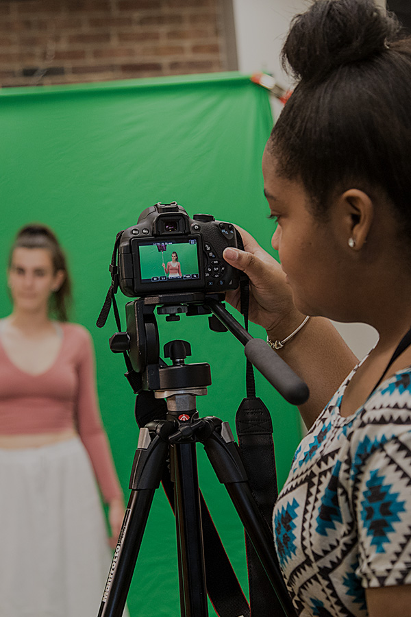 Photograph of Baltimore School for the Arts film students