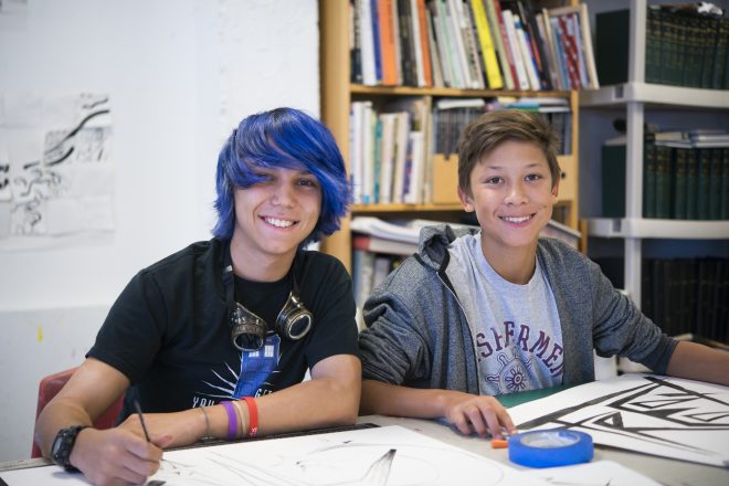 Image of Baltimore School for the Arts students studying together