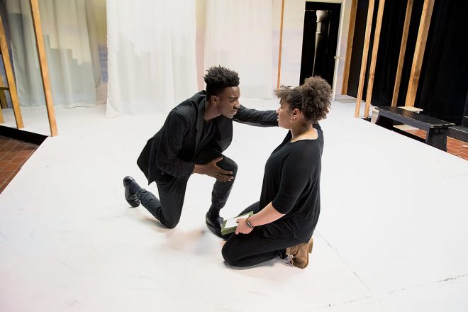 Image of Baltimore School for the Arts students rehearsing for a production