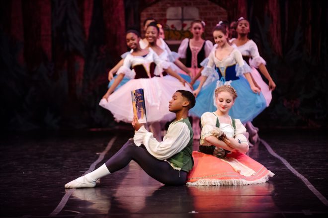 Photograph of Baltimore School for the Arts theatre students performing 