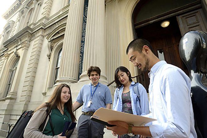 Photograph of Baltimore School for the Arts students at the Peabody Conservatory