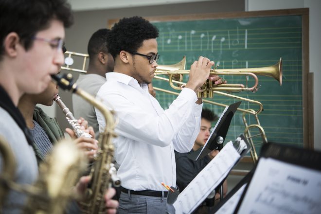 Image of Baltimore School for the Arts students playing instruments