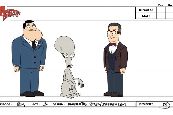 Illustrations of Stephen Kent from American Dad