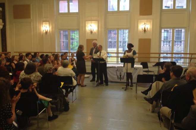 Image of Baltimore School for the Arts students at a presentation