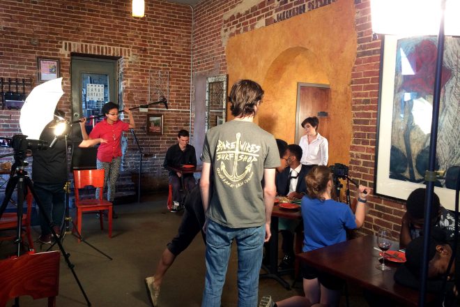 Image of Baltimore School for the Arts filming