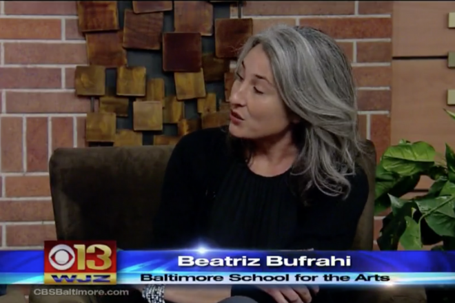 Image of Beatriz Bufrahi from Baltimore School for the Arts on TV